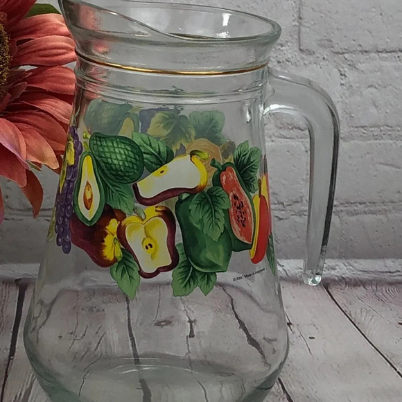 vintage KMC pitcher with fruit cottagecore - Picture 2 of 7